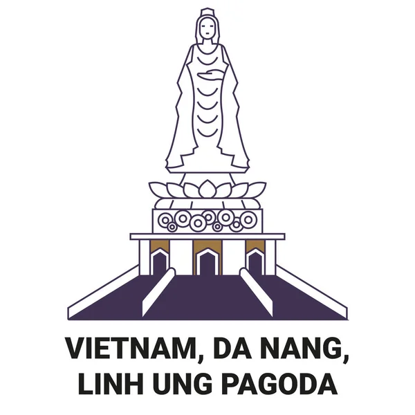 Вьетнам Нанг Лин Унг Пагода Векторная Иллюстрация — стоковый вектор
