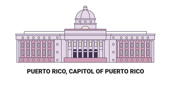 Пуэрто Рико Капитолий Пуэрто Рико Векторная Иллюстрация — стоковый вектор