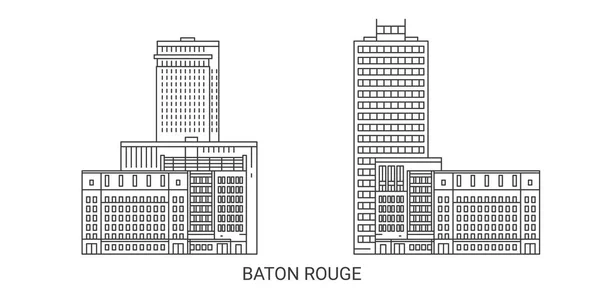 stock vector Usa, Baton Rouge travel landmark line vector illustration