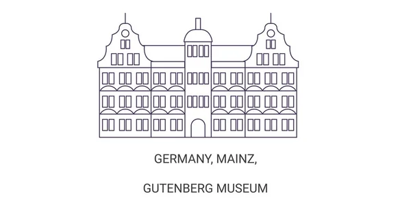 Германия Майнц Музей Гутенберга — стоковый вектор