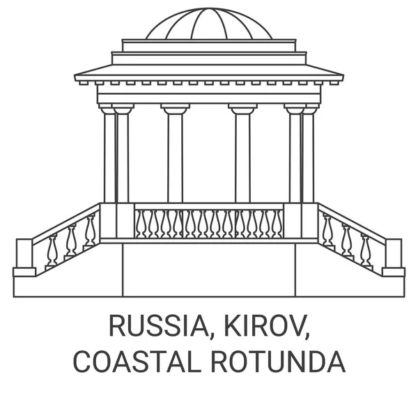 Rusya Kirov Kıyı Rotunda Seyahat Çizgisi Çizimi — Stok Vektör