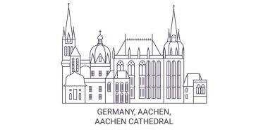Almanya, Aachen, Aachen Katedrali tarihi eser çizgisi çizimi