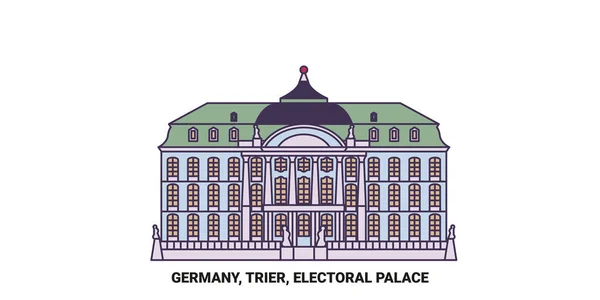 Jerman Trier Electoral Palace Melakukan Perjalanan Garis Vektor Ilustrasi - Stok Vektor