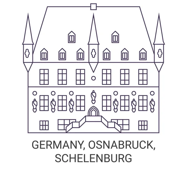 Alemania Osnabruck Schelenburg Viaje Hito Línea Vector Ilustración — Vector de stock
