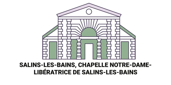 Francia Salinslesbains Chapelle Notredameliberatrice Salinslesbains Viaggi Landmark Line Vector Illustration — Vettoriale Stock