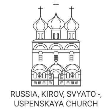 Rusya, Kirov, Svyato, Uspenskaya Kilisesi seyahat çizgisi çizimi