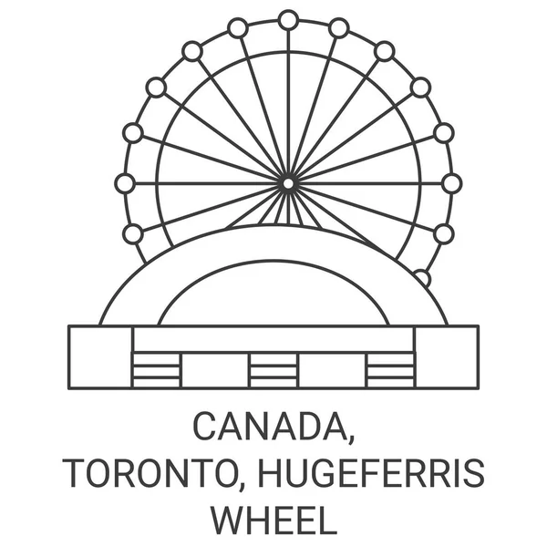 Canadá Toronto Hugeferris Rueda Recorrido Hito Línea Vector Ilustración — Vector de stock