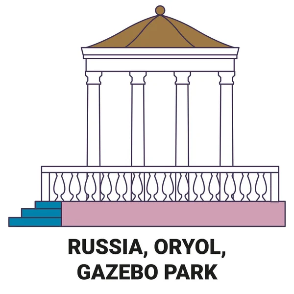 Россия Орёл Газебо Парк Векторная Иллюстрация — стоковый вектор