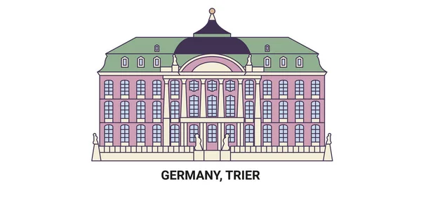 Almanya Trier Seyahat Çizgisi Vektör Çizimi — Stok Vektör