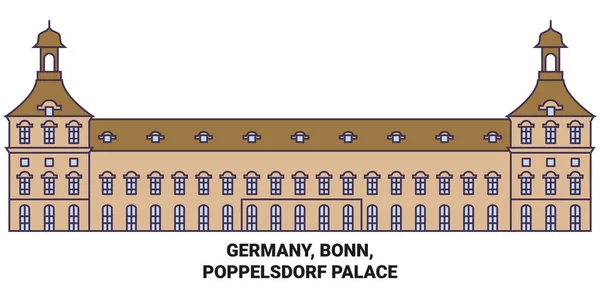 Γερμανία Βόννη Poppelsdorf Palace Ταξίδια Ορόσημο Γραμμή Διανυσματική Απεικόνιση — Διανυσματικό Αρχείο