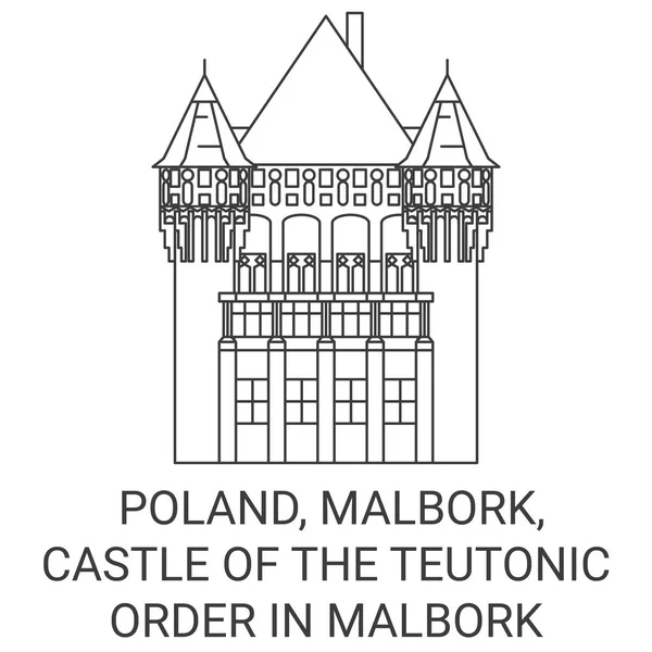 Polonia Malbork Castello Dell Ordine Teutonico Malbork Viaggi Punto Riferimento — Vettoriale Stock