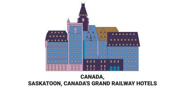 Kanada, Saskatoon, Kanada Grand Railway Otelleri tarihi eser çizgisi çizimleri