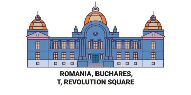 Romanya, Bükreşler, T ve Devrim Meydanı tarihi çizgisi çizimi