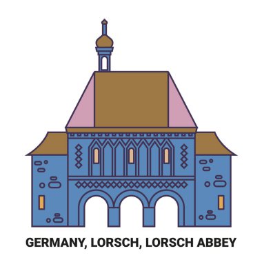 Almanya, Lorsch, Lorsch Abbey seyahat çizgisi çizelgesi çizimi