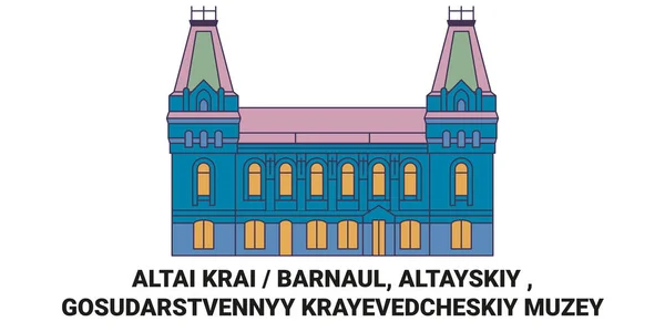 Rússia Barnaul Altayskiy Gosudarstvennyy Krayevedcheskiy Muzey Viagem Marco Ilustração Vetorial —  Vetores de Stock