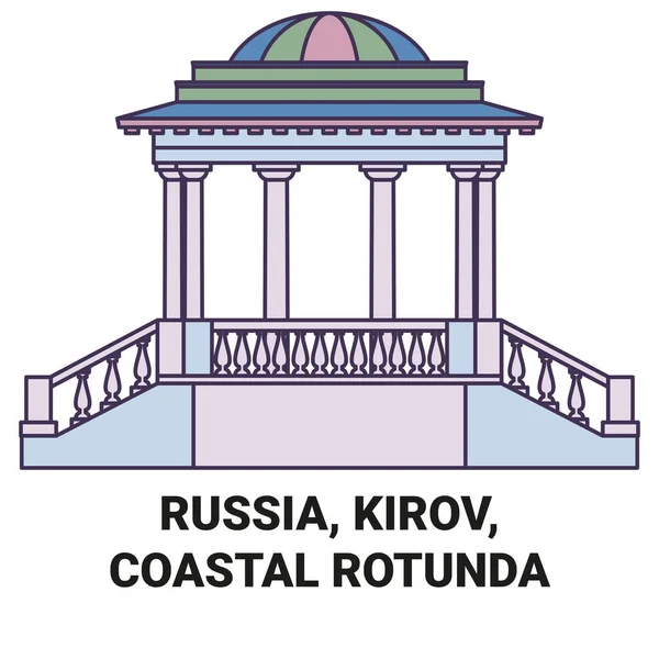 stock vector Russia, Kirov, Coastal Rotunda travel landmark line vector illustration