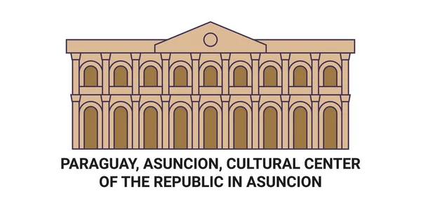 Paraguay Asunción Centro Cultural República Asunción Recorrido Hito Línea Vector — Vector de stock