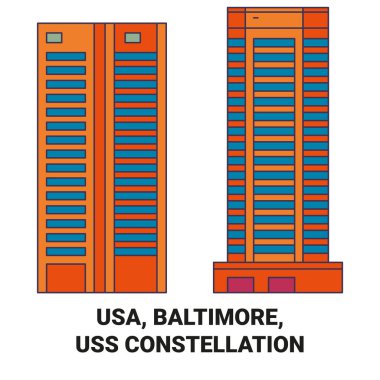 Usa, Baltimore, Uss Takımyıldızı Seyahat çizgisi çizgisi çizimi