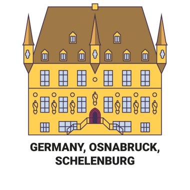 Almanya, Osnabruck, Schelenburg seyahat çizgisi vektör ilüstrasyonu
