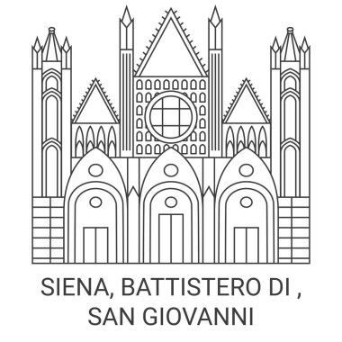 İtalya, Siena, Battistero Di, San Giovanni seyahat çizgisi çizimi