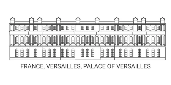 França Versalhes Palácio Versalhes Viagem Marco Linha Vetor Ilustração —  Vetores de Stock