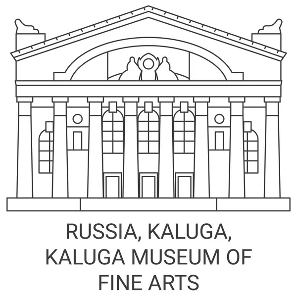 Rusia Kaluga Museum Kaluga Dari Fine Arts Gambaran Garis Vektor - Stok Vektor