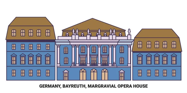 Германия Байройт Маркграфский Оперный Театр Векторная Иллюстрация — стоковый вектор