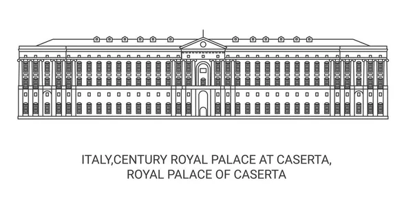 Italy Century Royal Palace Caserta Royal Palace Caserta Travel Landmark — Stock Vector