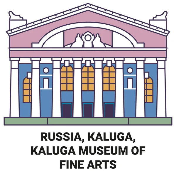 Russia Kaluga Kaluga Museum Fine Arts Travel Landmark Line Vector — 스톡 벡터