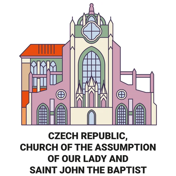 Çek Cumhuriyeti Meryem Ana Nın Varsayımı Kilisesi Aziz John Vaftizci — Stok Vektör