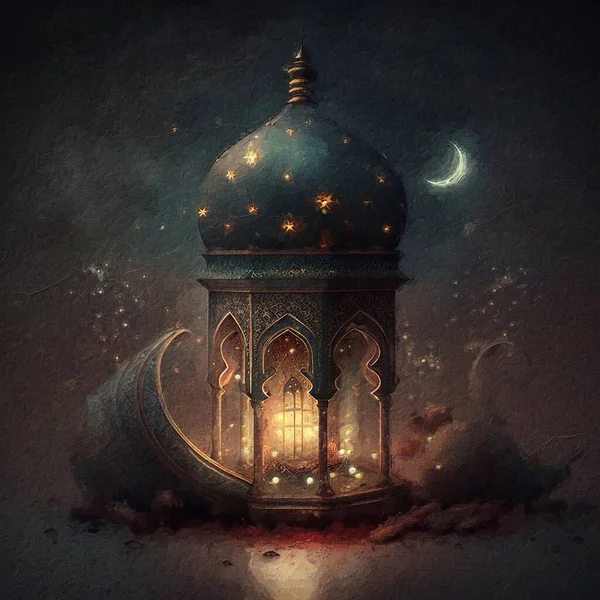 Retouch Image Artistic Paint Ramadan Celebration — Stock Photo, Image