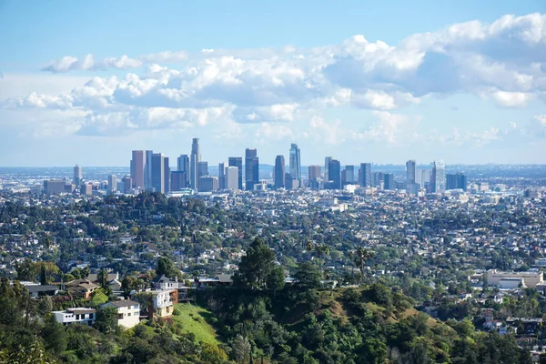 Una Vista Del Centro Los Ángeles Desde Las Rutas Senderismo —  Fotos de Stock