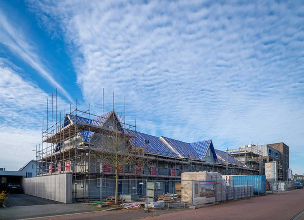 Zona Residencial Nueva Construcción Los Países Bajos Con Algunas Nubes — Foto de Stock
