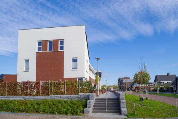 Zona Residenziale Nuova Costruzione Nei Paesi Bassi Con Alcune Belle — Foto Stock