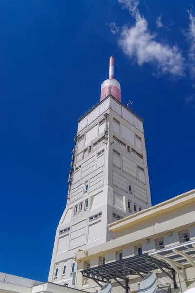 Telecommunication Tower Top Mont Ventoux Highest Mountain Provence Region Located — Stock Photo, Image