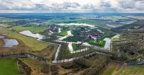 Luftaufnahme Von Bourtange Einem Befestigten Dorf Den Niederlanden Handelt Sich — Stockfoto