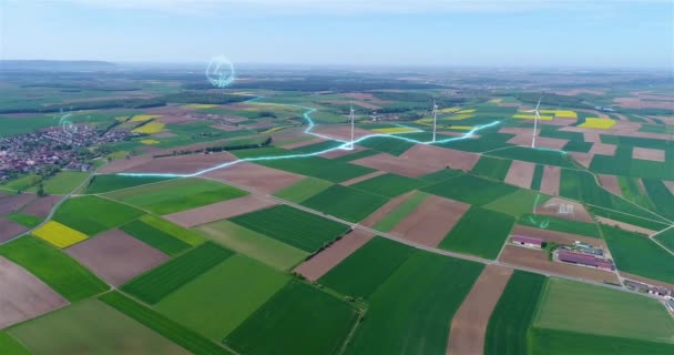 Extraction Wind Power Alternative Sources Electricity Concept Wind Farms Visualization — Video