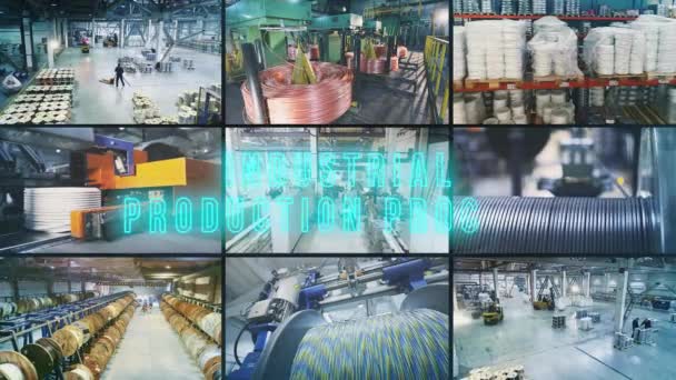 Infografika Procesu Produkcji Przemysłowej Inskrypcja Procesu Produkcji Przemysłowej Napęd Procesów — Wideo stockowe