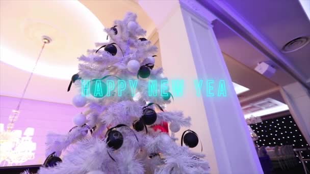 Arka Planda 2023 Yılbaşı Ağacınız Kutlu Olsun Mutlu Yıllar 2023 — Stok video