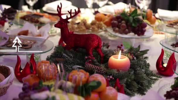 Merry Christmas Background Christmas Holiday Table Merry Christmas 2023 Merry — Stock Video