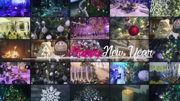 Feliz Año Nuevo Inscripción Feliz Año Nuevo Infografías Feliz Año — Vídeos de Stock