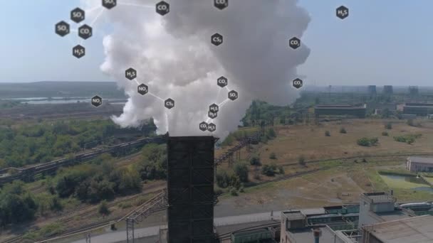 Emissione Nell Atmosfera Sostanze Solide Visualizzazione Dell Inquinamento Ambientale Fumo — Video Stock