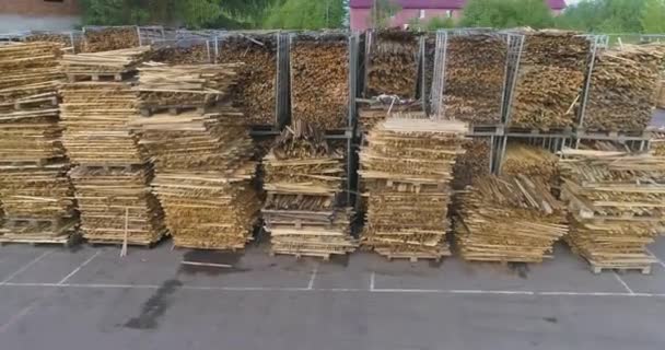Naturalnie Suszenie Drewna Usuwanie Wody Drewna Słońcem Wiatrem Suszenie Drewna — Wideo stockowe