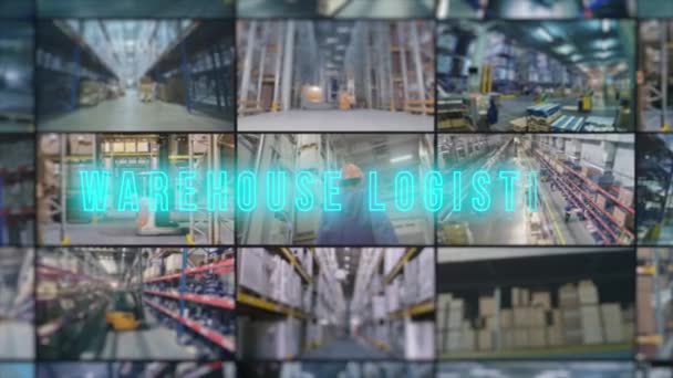 Warehouse Logistics Infographics Warehouse Logistics Opener Warehouse Large Company — Stock Video