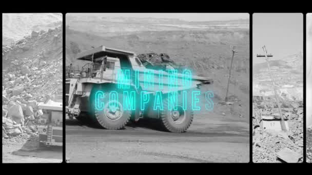 Madencilik Şirketleri Çerçeveyi Açıyor Madencilik Bir Taş Ocağındaki Çerçevelerin Arka — Stok video