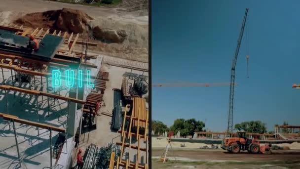 Nşaat Alanında Işçiler Inşaat Alanında Inşaatçılar — Stok video