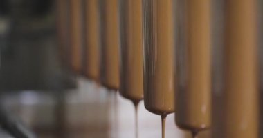 How ice cream is made. The process of making ice cream. Automated ice cream factory.