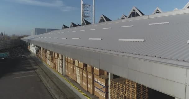工場内の近代的な倉庫の概念 工場における近代的な技術の可視化 現代技術の可視化 — ストック動画