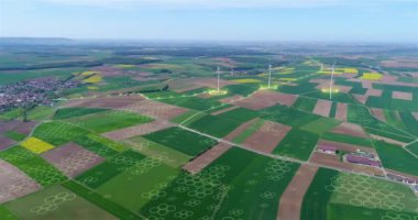 Extraction of wind power. Alternative sources of electricity. The concept of wind farms. Visualization of green power production.