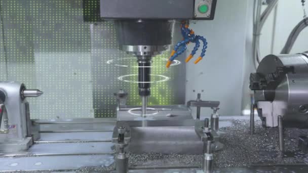 Procesamiento Metales Una Máquina Cnc Creación Una Pieza Metálica Una — Vídeo de stock